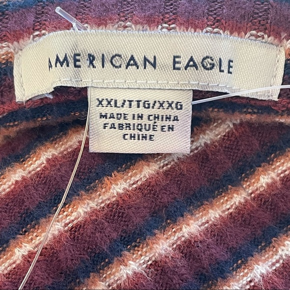 NWOT |American Eagle Plush Long Sleeve Striped Henley Neck Dress - Picture 5 of 5